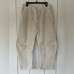 Nili Lotan Emerson Corduroy Pant Sz 6 Winter White Carpenter Barrel